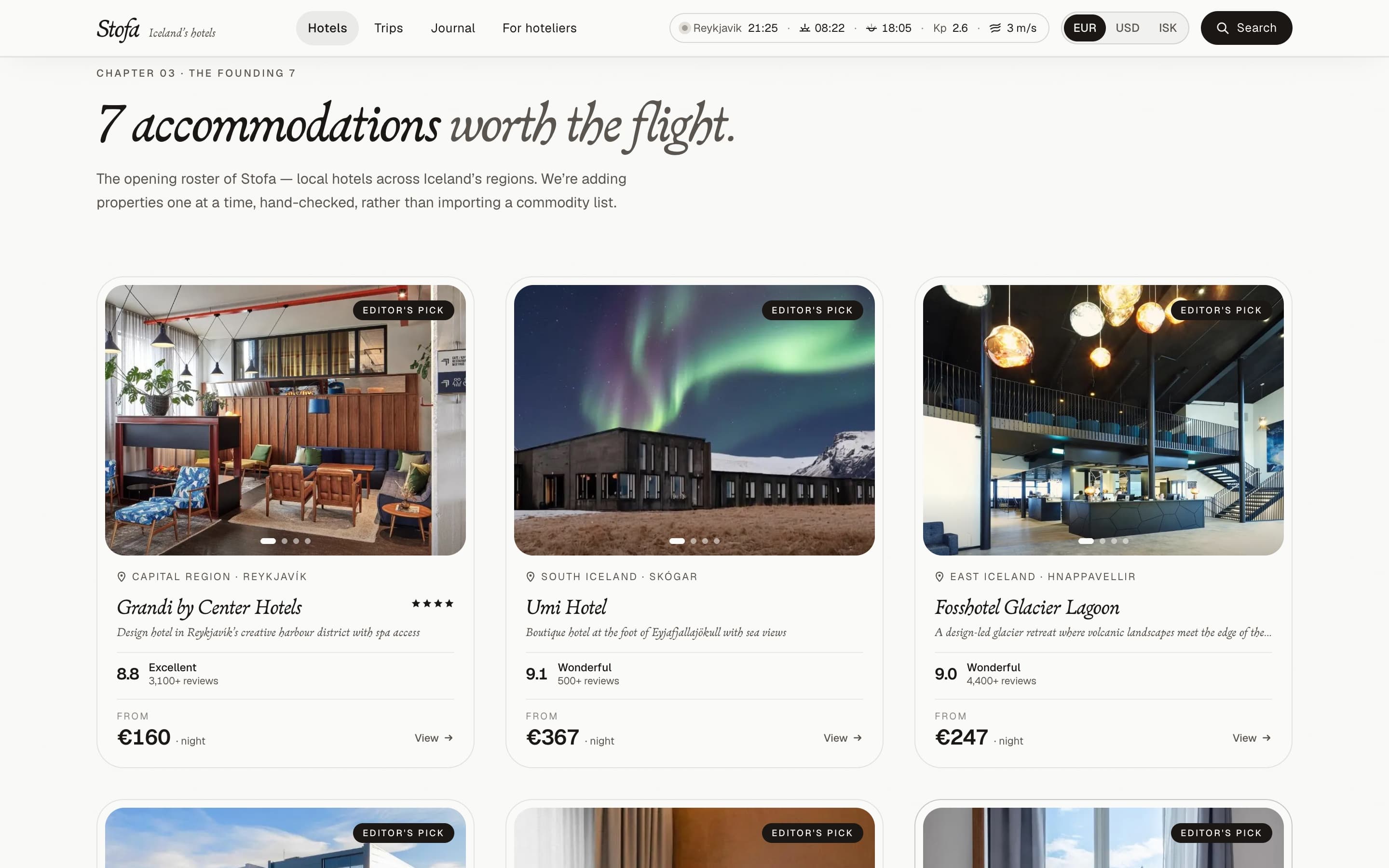 Stofa Iceland product interface detail