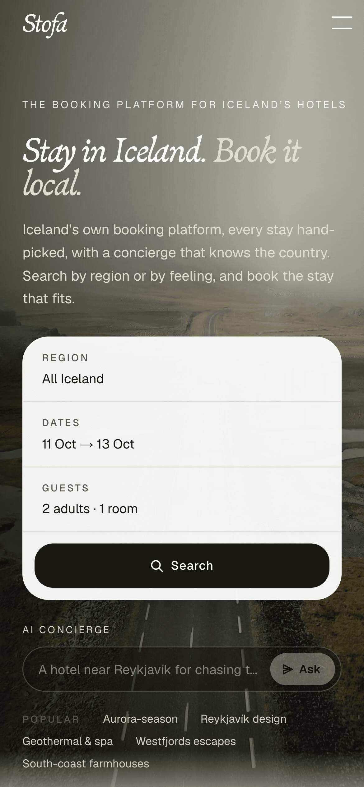 Stofa Iceland on mobile